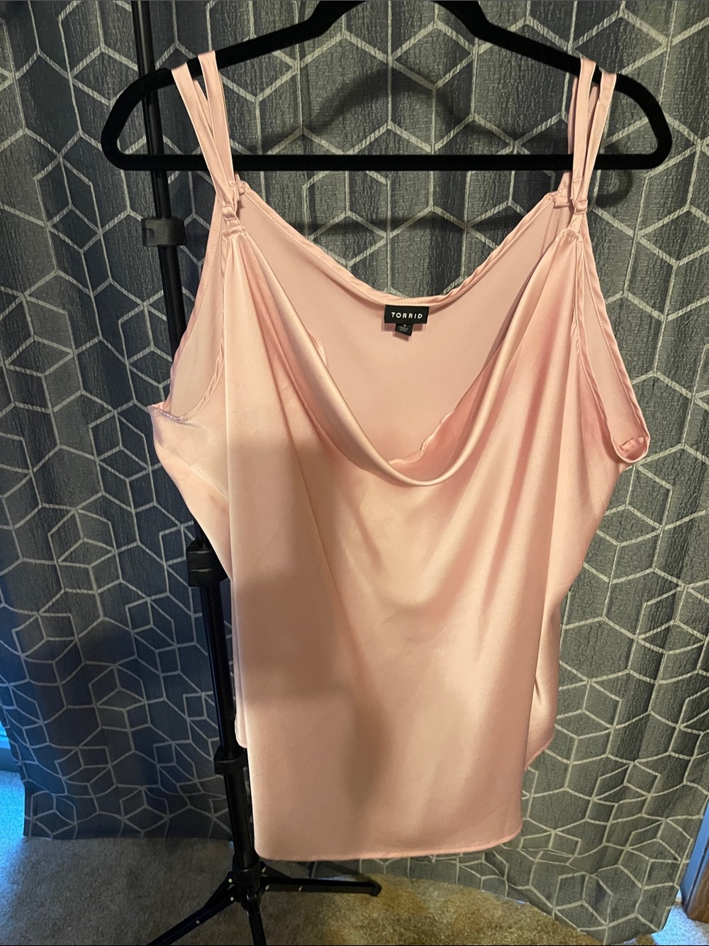torrid Blush Pink Satin Cowl Neck Camisole with Double Straps